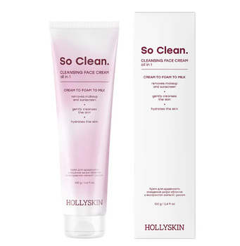 Крем для ежедневного очищения кожи лица HOLLYSKIN So Clean. с экстрактом камелии и рисом, 100 г