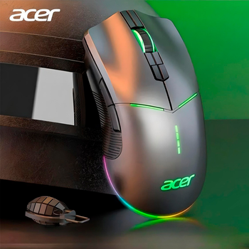 Мышь игровая Acer OMR139 (3212) с комбинированным подключением USB, Bluetooth, USB 2.4ГГц 4800DPI RGB Серый (1015-258-00)