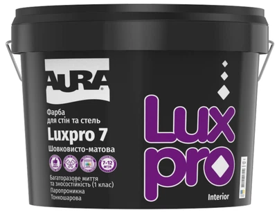 Фарба для стін миюча Aura Luxpro 7 шовковисто-матова Біла 2,25 л (TR - прозора)