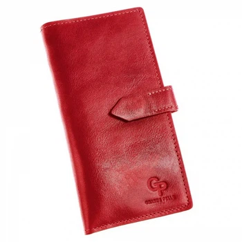 Кошелек женский кожаный Grande Pelle 524660 красный (кожа глянцевая)