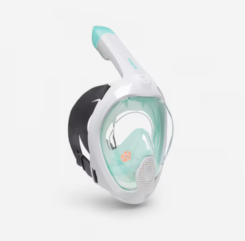 Полнолицевая Маска для Плавания Ныряния Снорклинга Subea Easybreath+ Freetalk M/L Бирюзовый