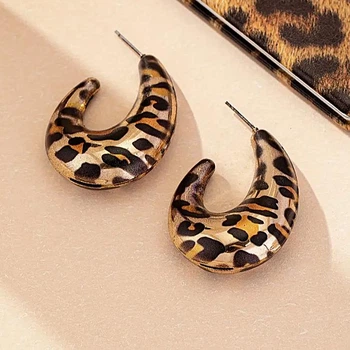 Женские серьги Стильная бижутерия jewelry Леопардовый принт