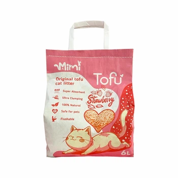 Соєвий наповнювач для котячого туалету MiMi CAT TOFU з ароматом полуниці, 6 л (4820276110304)