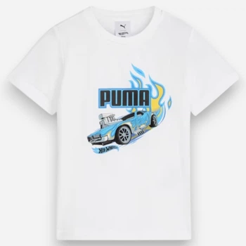 Koszulka chłopięca Puma x Hot Wheels Graphic Tee 63006902 98 cm Biała (4067983567964)