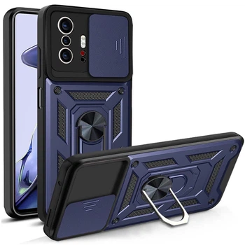 Чохол Fiji Camera Defence для Xiaomi 11T/11T Pro бампер із захистом камери та підставкою Dark Blue