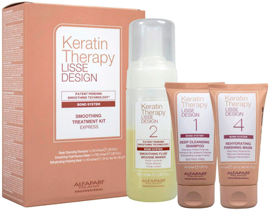 Zestaw do pielęgnacji włosów Alfaparf Lisse Design Keratin Therapy Maska do włosów 40 ml + Pianka do włosów 100 ml + Szampon 40 ml (8022297141473)