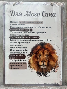Дерев'яний постер "Правила для мого Сина " 24x30 см, табличка
