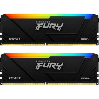 Модуль пам'яті для комп'ютера DDR4 64GB (2x32GB) 3200 MHz Beast RGB Black Kingston Fury (ex.HyperX)