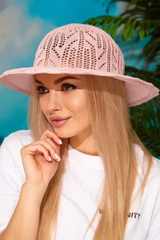Шляпа женская летняя вязаная Мариса Braxton 4925-1 пудра 56-58р