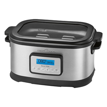 Аппарат Су Вид Sous Vide ProfiCook PC-SV 1112 8 л 520 Вт дисплей таймер до 72 часов + щипцы Серебристый
