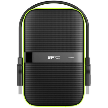 Зовнішній жорсткий диск 1 TB Silicon Power Armor A60 Black/Green (SP010TBPHDA60S3K)