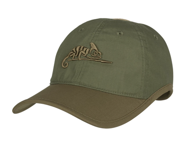 Кепка бейсболка тактична з логотипом Helikon - Tex Logo PolyCotton Rip-Stop - Olive Green / Adaptive Green