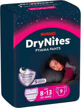 Підгузки-трусики Huggies DryNites для дівчаток 8-13 років 9 шт. (5029053527604)