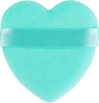 Оксамитова пуховка для макіяжу обличчя у формі серця "М'ята" - Bubble Bar (1337185-27069066)