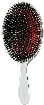 Щітка для волосся з натуральною щетиною велика, 23M, срібна - Janeke Silver Hairbrush (956930-27058083)