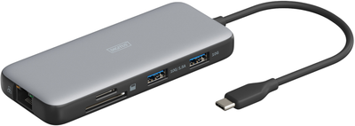 Stacja dokująca DIGITUS 2x HDMI, 3x USB 3.2 Gen 2, 1x RJ45, 1x SD, 1x MicroSD, 1x USB-C PD (DA-70915)