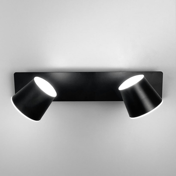 Черное LED бра с двумя регулирующими точками света 32х14 см | Line F | Арт. 8358/2 BK