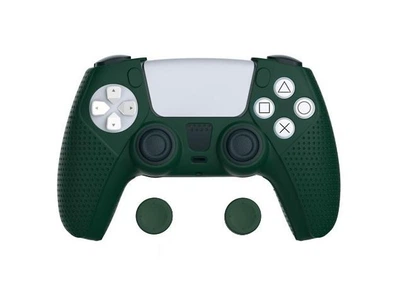 Захисний силіконовий чохол Dobe TP5-0559 Dark Green для геймпаду Sony DualSense (PS5) + накладки на стіки