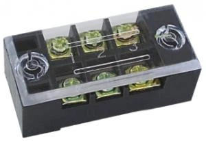 Колодка клемна (блок затискачів) 3-х розрядна ТВ-2503 25А/600V з кришкою(0,5*2,5мм) LUMANO