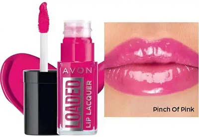 Глянцевый блеск для губ Avon, Pinch of Pink / Клубничный тет-а-тет, Жидкая помада Loaded Lip Lacquer 7 мл