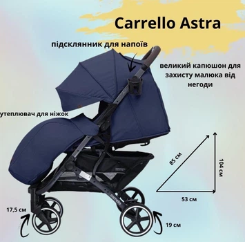Коляска прогулочная CARRELLO Astra Ocean Blue +дождевик