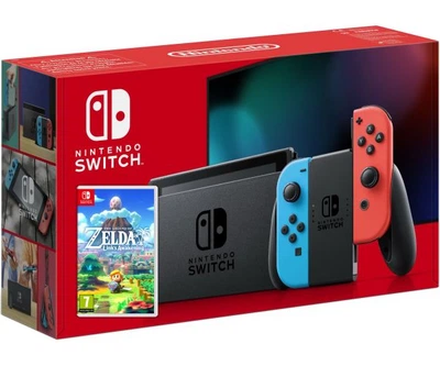 Nintendo Switch Neon Blue-Red (Upgraded version) + Игра The Legend of Zelda: Link's Awakening (русская версия)