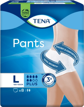 Zestaw pieluchomajtek Tena Pants Plus rozmiar L 8 szt (ZES7322540574876)