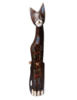 Статуэтка Кот коричневый расписной Солнце высота 60 см (19 280-3)