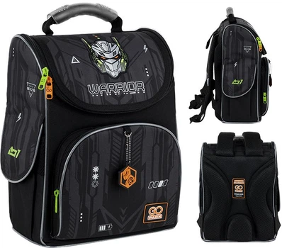 Рюкзак школьный каркасный GoPack Education Warrior 34x26x13 см 11 л Черный (GO25-5001S-8)