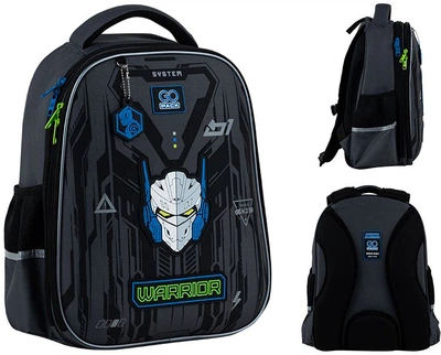Рюкзак школьный полукаркасный GoPack Education Warrior 38x28x13 см 15 л Серый (GO25-165M-6)