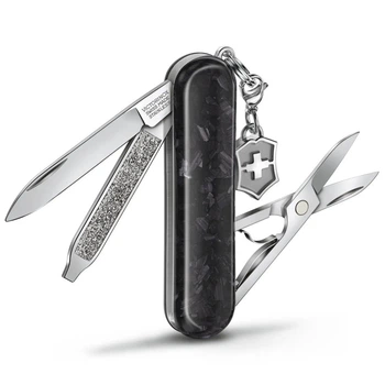 Складаний швейцарський ніж Victorinox CLASSIC SD Brilliant Carbon 0.6221.90 5 функцій 58 мм Black (Vx06221.90)