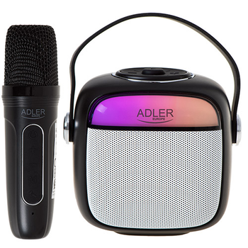 Караоке-колонка Adler AD 1199 з мікрофоном, Bluetooth 5.1/SD/USB/AUX Black