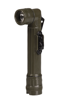 Ліхтарик ручний Mil-Tec Олива зі змінними кольоровими лінзами US WINKELTASCHENLAMPE SM (2AA) OLIV (15140001)