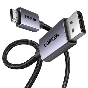 Кабель UGREEN DP125 DisplayPort to HDMI 2.0 4K@30Hz 1.5m Black (35841)