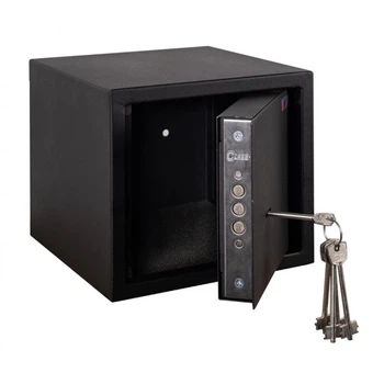 Сейф для зберігання грошей Levmetal СГ-190 із сувальдним замком 190x215x215 мм із металу з 5 ключами Чорний (117-119-000004501)