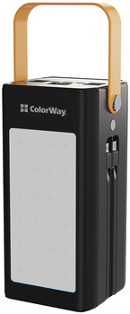 УМБ ColorWay Power Bank 80000 mAh LCD/Lamp (USB QC3.0 + USB-C Power Delivery 22.5W) Black (CW-PB800LPA8BK-PDD)
