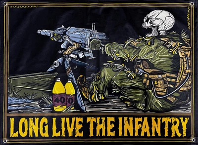 Баннер пулеметчик "Long Live The Infantry" 600х900 мм