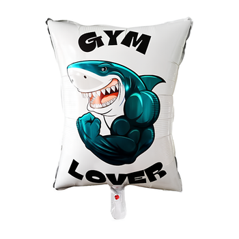 Фольгированный Шар GYM LOVER Акула Качек 55х42см (21")