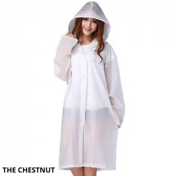 Плащ-дощовик, водонепроникне пончо, дощовик з капюшоном, білий, S-L The Chestnut