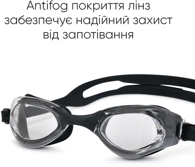 Очки для плавания Renvo Dande Универсальные Anti-fog Черные OSFM (2SG200-01)