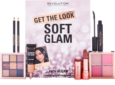 Набір для макіяжу Makeup Revolution Get The Look Палітра з 9 тіней 9 г + Палітра рум'ян 4 г + Олівець для очей 1.15 г + Основа під тіні 15 мл + Туш для вій 8 г + Помада 3.5 г + Підводка для губ 1.15 г (5057566639972)