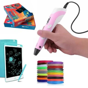 Набір для дитячої творчості 3d Pen-6 3D ручка з пластиком та планшет для малювання пластик