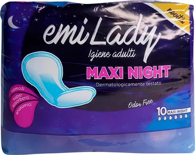 Нічні урологічні прокладки Emi Lady Maxi Night для жінок 7 крапель 10 шт (8003110258103)