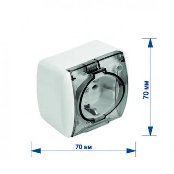 Розетка RIGHT HAUSEN BERTA 1-а зовн. з/з з кришкою біла IP54 (HN-013041)