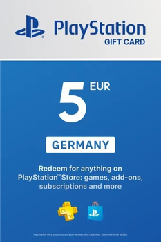 PlayStation Store Card 5 EUR | Playstation Network Germany (ключ активації)