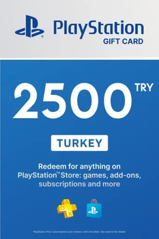 PlayStation Store Card 2500 TRY | Playstation Network Turkey (ключ активації)