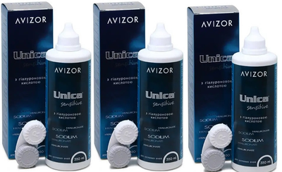 Комплект Avizor Unica Sensitive розчин 350 мл+350 мл+350 мл
