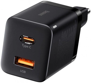 Зарядное сетевое устройство Baseus Super Si 30W Type-C+USB с функцией быстрой зарядки QC3.0+PD3.0 (CCSUPP-E01) Black