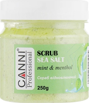Скраб з морської солі "М'ята і ментол" - Canni Sea Salt Scrub Mint & Menthol 250g (810600-53499)