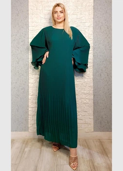Сукня коктейльна плісе шифонова зелена Moda Italia L-XXL 21-303